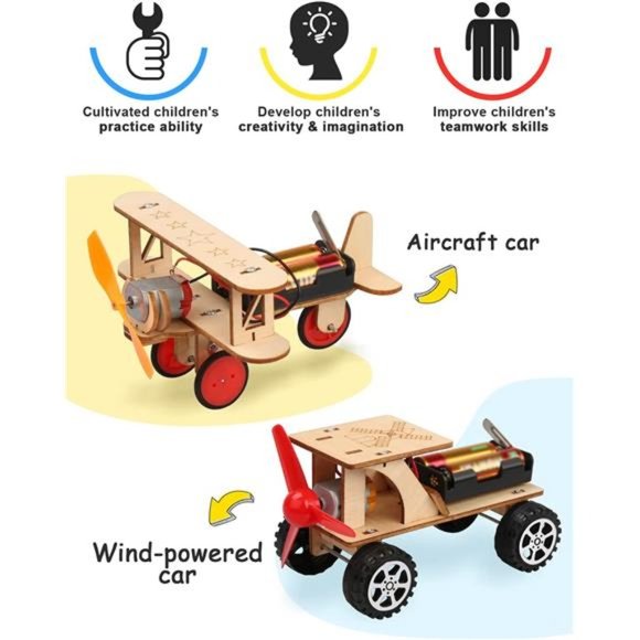 5 in 1 STEM Kit, Wooden Model Car Kits for Kids Ages 8-12, 3D Puzzles - Picture 2 of 6